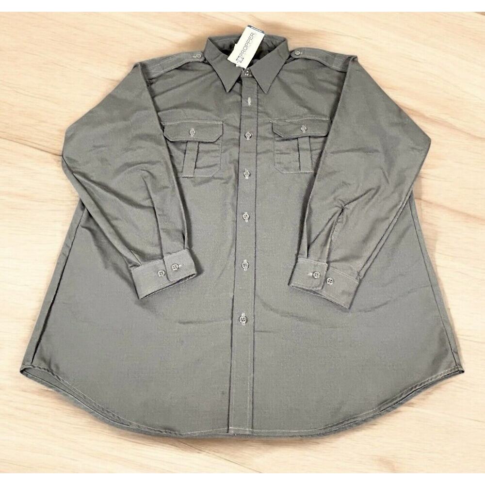 New Propper Mens 2XL Long F5302 Tactical Long Sleeve Dress Shirt Gray Black NWT